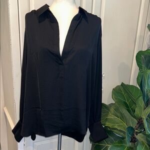 Banana Republic Long Sleeve Elegant Black Top Women's XL